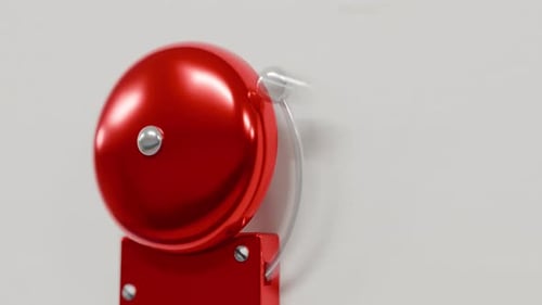 Red School Bell Rings for Back to School