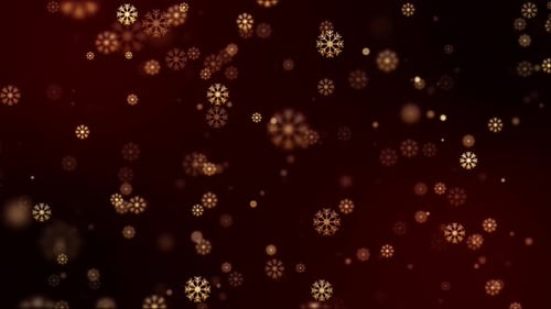 Golden Falling Snowflakes Holiday Celebration Background Loop