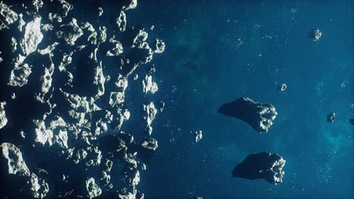 Vast Field of Menacing Space Debris Amidst a Cosmic Haze