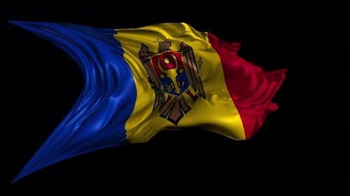 Realistic Moldova Flag Waving Loop