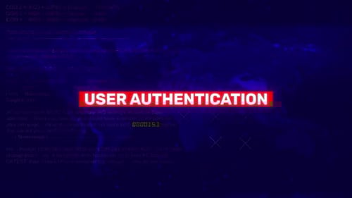 User Authentication Text On Hacking Background Screen