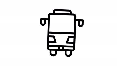 Minimalist Line Art Bus Icon Animation