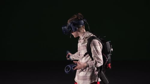 Child Immersed in Virtual Reality Gaming Experience