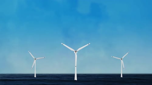 Wind Turbine Farm Windmill Farm Propellers Rotating in Wind