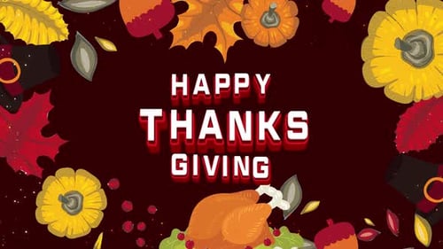 Happy Thanksgiving Autumn Harvest Animated Title Card
