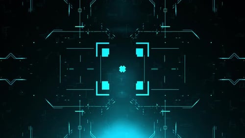 Animated Futuristic HUD Digital Interface Frame Technology Reveal