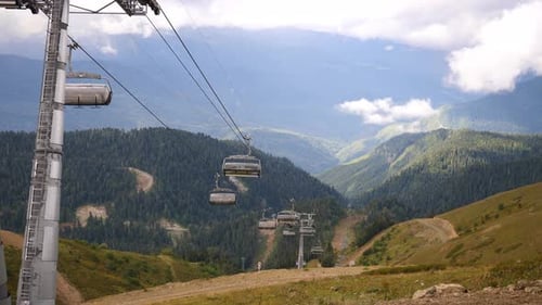 Funicular High In The Mountains