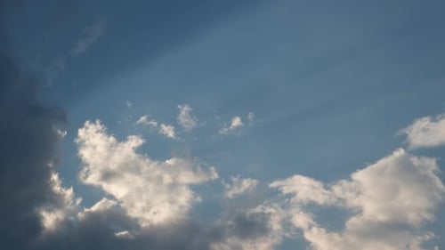 White Clouds Drifting on Blue Sky