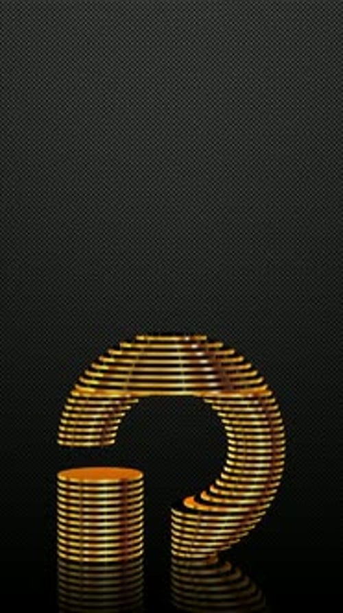 Golden Segmented Morphing Geometric Shape Loop Animation