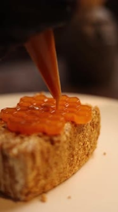 Pastry chef prepares delicious desserts at the restaurant