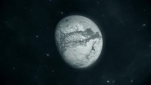 Realistic Textured Planet Rotating in Deep Space