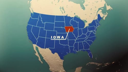 Animated 3D Globe Zoom to US States Map Highlight