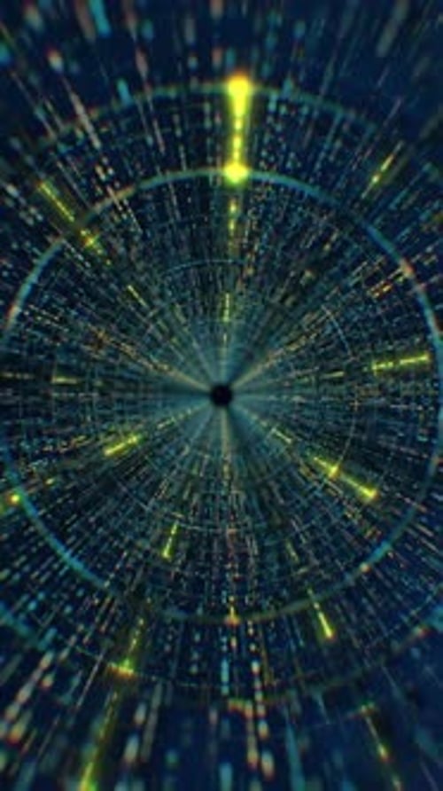 Vertical Video Dynamic CG Animation of Tunnel