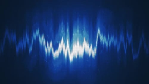 Ecualizador abstracto de energía azul a partir de partículas y puntos, fondo abstracto, Vídeo 4k, 60 fps