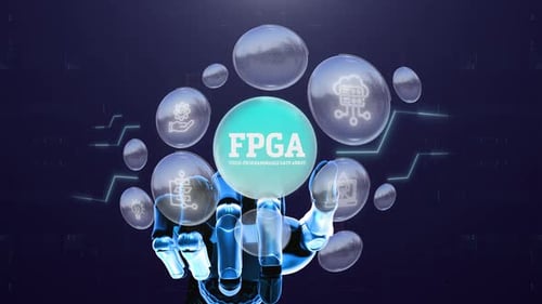 Touch screen technology Fpga Field Programmable Gate Array Animation, Robotic Concept 4K