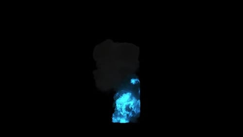 Magisches blaues Feuer und Rauch
