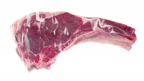 Raw Red Meat Cut Sealed in Plastic