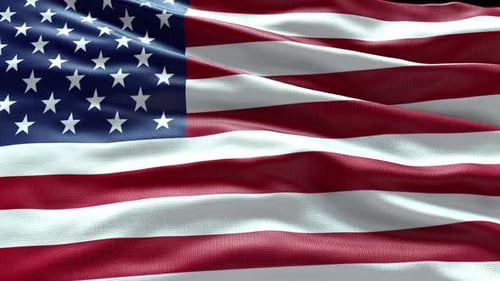 Realistic Waving United States Flag Animation