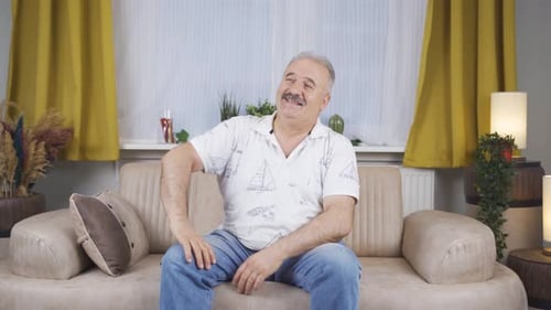 Calm and peaceful old man.