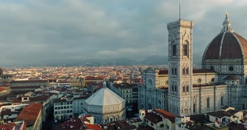 Aerial View Cityscape Florence Cathedral of Santa Maria Del Fiore Italy