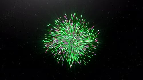 Abstrakte grüne Sternexplosion im schwarzen Weltraum