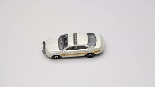 White Sheriff Car Toy Close Up on White