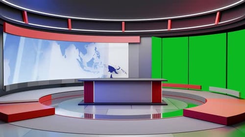 3D Virtual News Studio Ab0013 Background Loop