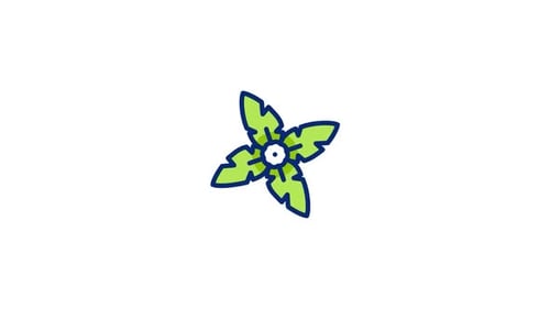 Animated Rotating Green Plant Icon