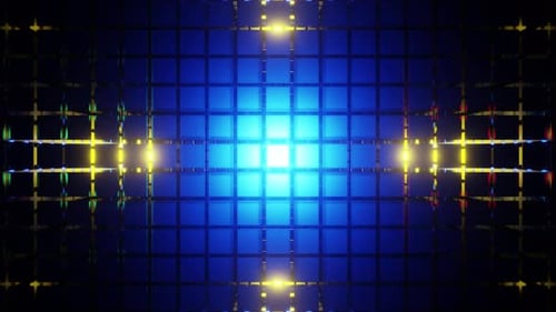 Cubic Wall Different Lights Reflected Vj Loop Background Animation