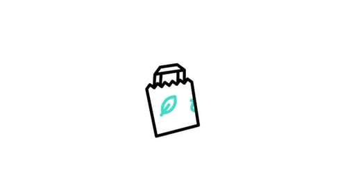 Icono animado de bolsa de papel