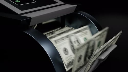 Money Counter Machine Animation Counting Hundred Dollar Bills