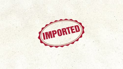 Animated 'IMPORTED' Stamp Mark Reveal on Textured Paper