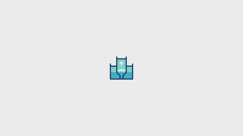 Animated Flow Process System Icon in Flat Design