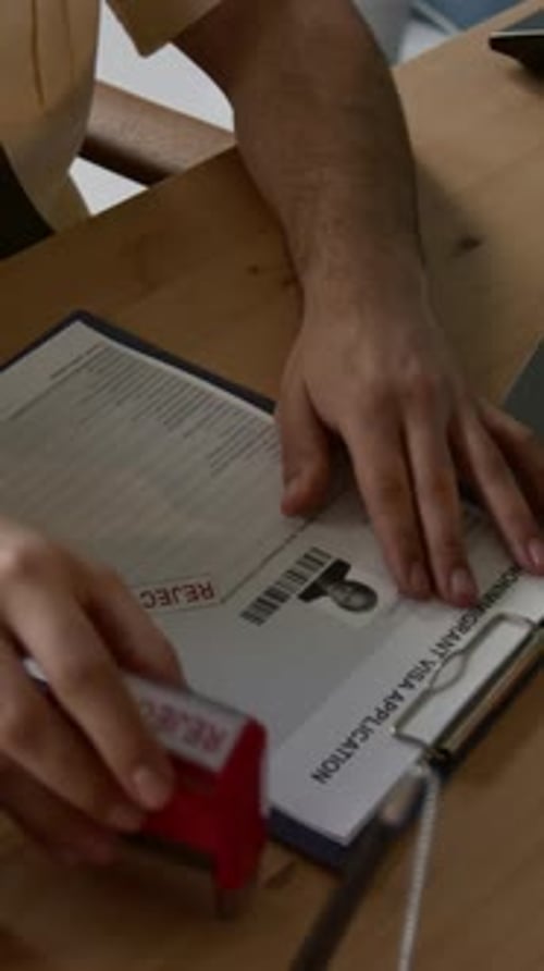 Visa Application Rejected with Red Stamp
