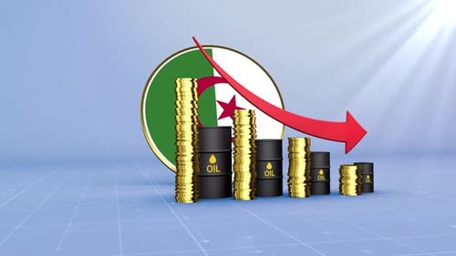 Algeria Oil Revenue Decline Energy Market Finance & Economic Data Infographics