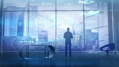 A Man Works With Data On Drone Control Systems