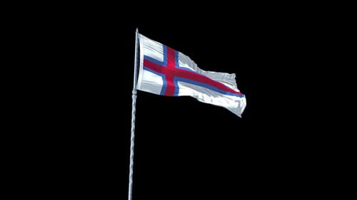 Faroe Islands Flag Waving Seamless Loop