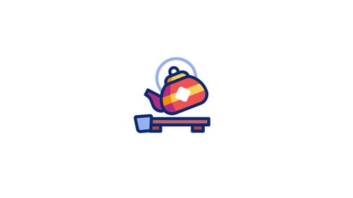 Animated Flat Design Teapot Icon Reveal