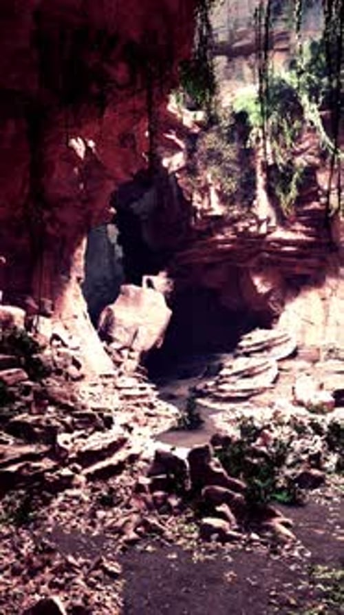 Cave With Small Stream