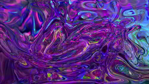 Abstract Fluid Background Animation with Vibrant Iridescent Flow