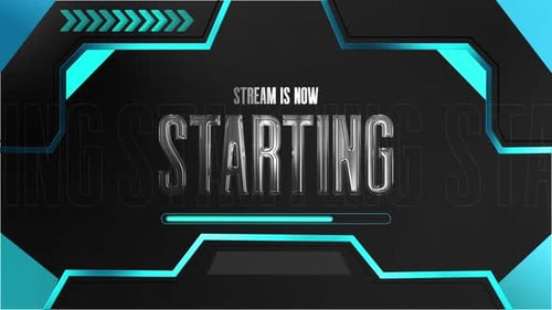 Twitch Stream Intro Overlay Animation With Cyan Theme