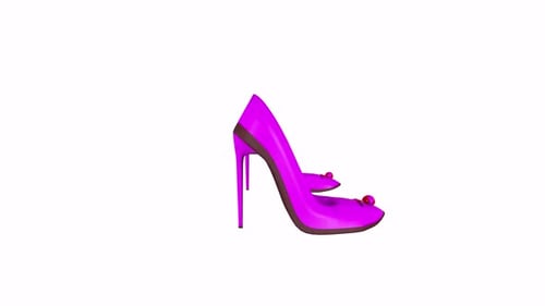 Animated 3D Pink High Heels Rotating Seamless Loop