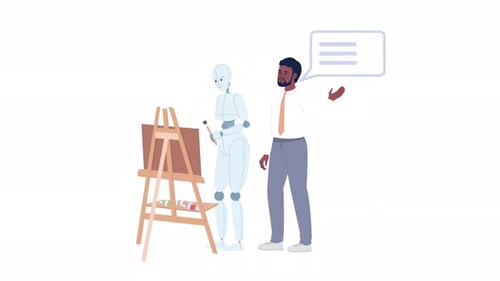 Aplicativo gerador de pintura AI animado