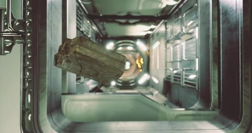 Gasoline Canister Floating in Zero Gravity Aboard International Space Station