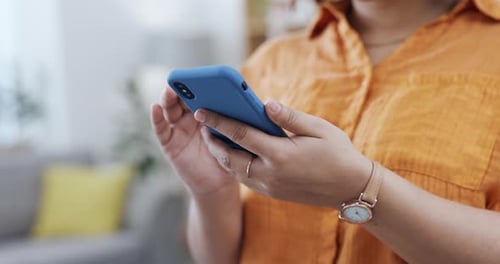 Adult Uses Blue Cellphone