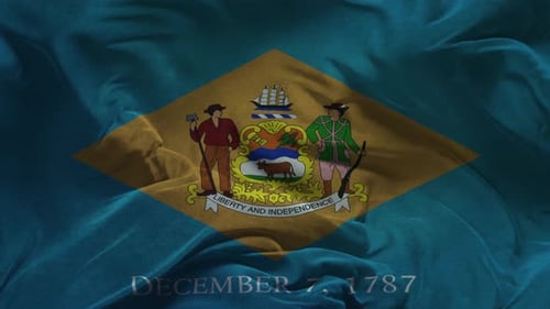 Realistic Waving Delaware State Flag Animation