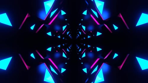 Blaue und rosafarbene bewegte leuchtende abstrakte Formen im dunklen Raumhintergrund Vj Loop In 4K
