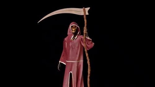 Grim Reaper Stand Idle With Dynamic Dress Simulate in Wind