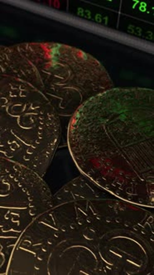 Ancient Gold Coins Financial Market Background Vertical