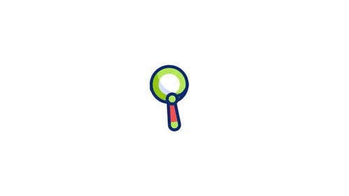 Flat Design Animated Magnifying Glass Icon